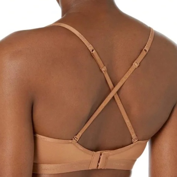 Calvin Klein Convertible Triangle Lined Bralette in a Sandalwood Color - Picture 3 of 13
